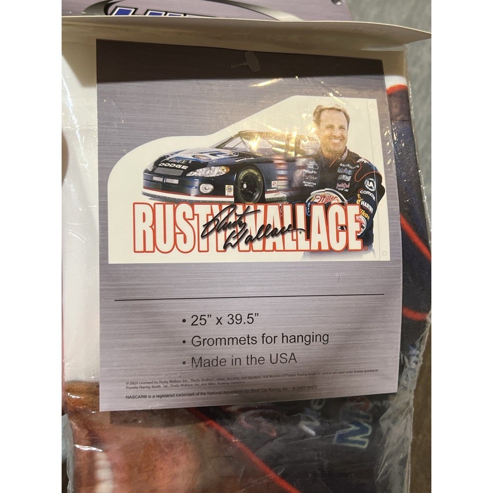 HIREV NASCAR Rusty Wallace Hanging 25x39.5 Miller Lite Banner Car‎ Shaped New - Picture 3 of 9